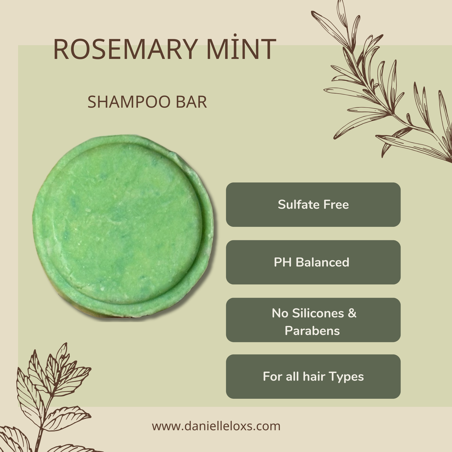Rosemary Mint shampoo bar